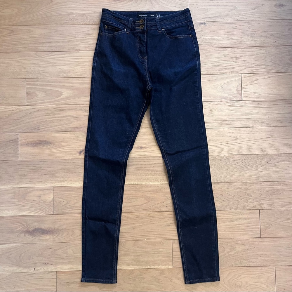 Long Tall Sally Skinny Jeans High Rise Clean Dark Indigo Wash 8 tall